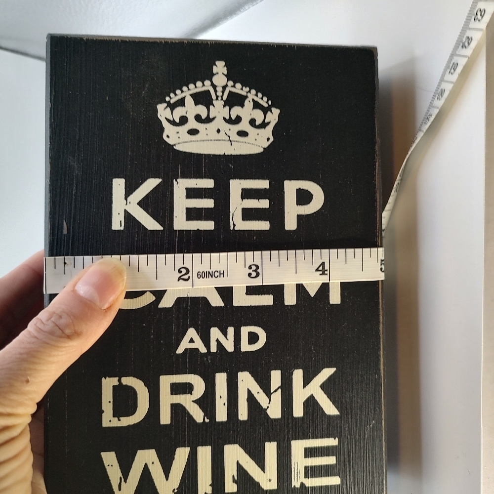 💥3/$20 Block Distressed Decor saying "Keep Calm and Drink Wine" - Picture 7 of 9